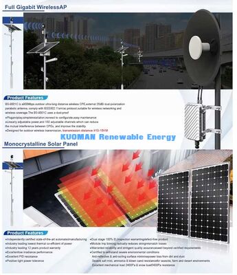 Pôle solaire intelligent 02 ∙ Pôle IoT intégré alimenté par l'énergie solaire pour les parcs, les villages et les espaces publics