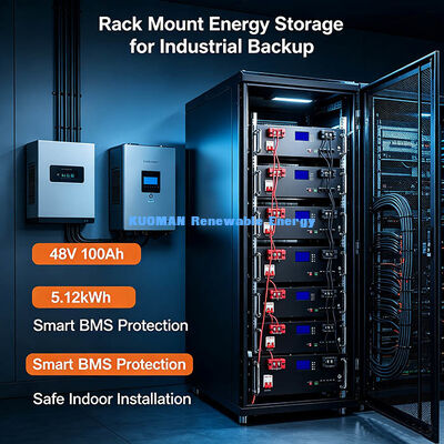Batterie LiFePO4 directe 48V 100Ah à montage en rack pour système d'armoire solaire domestique et commerciale