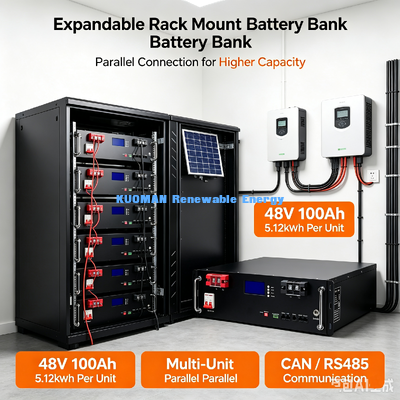 Batterie lithium-fer-phosphate 3U en rack avec CAN RS485 pour armoire d'onduleurs solaires hybrides