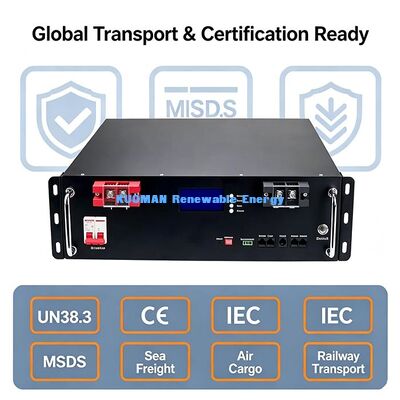 Batterie LiFePO4 5,12 kWh montage en rack avec garantie 10 ans, BMS intelligent, protection de sécurité complète